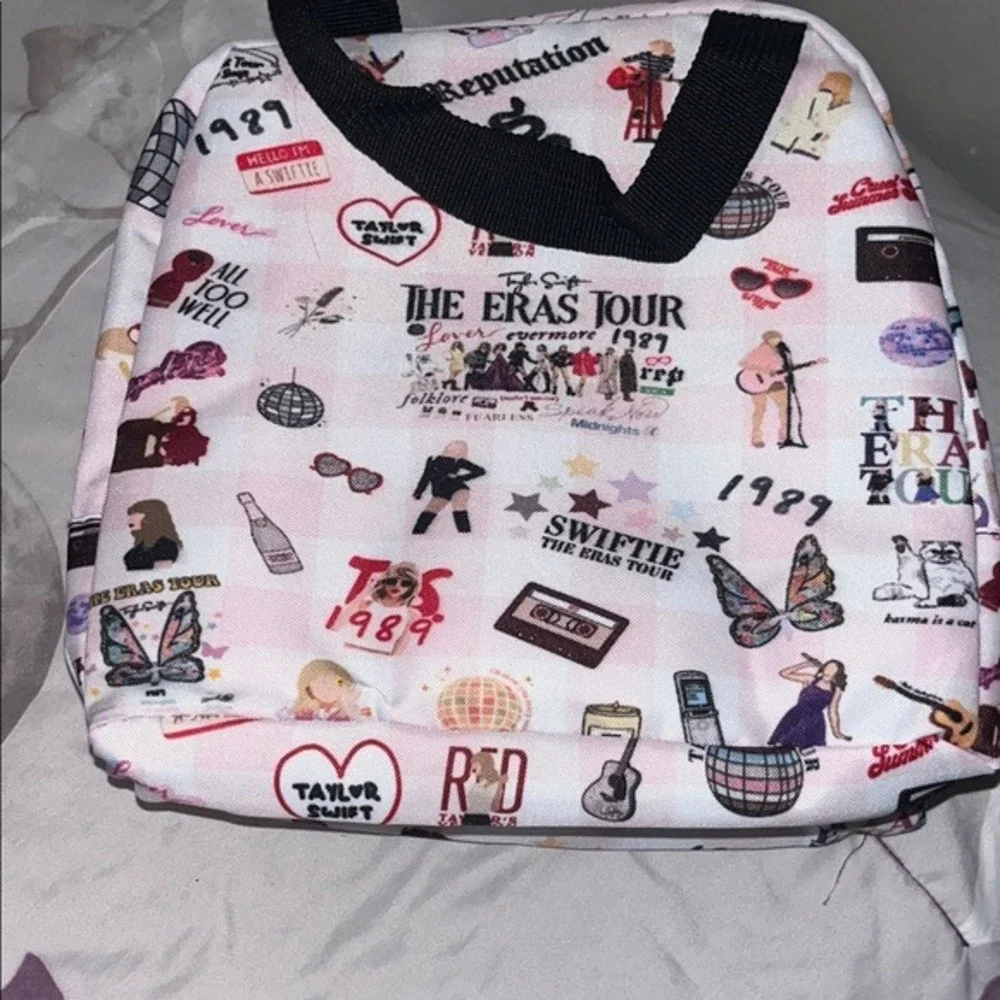 Frantofit Taylor Swift The‎ Eras Tour Insulated Lunch Bag Pink Gingham Swiftie